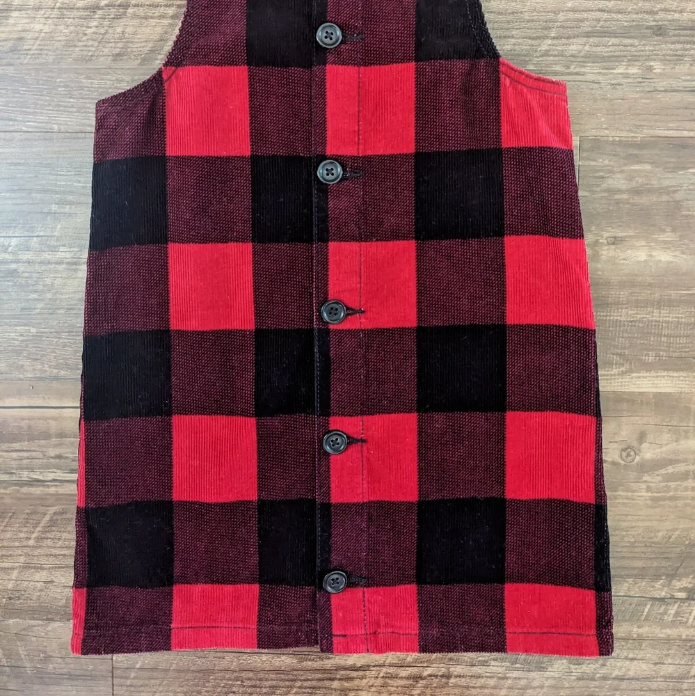 Children's Place Buffalo Plaid Jumper Overall Skirtall Dress